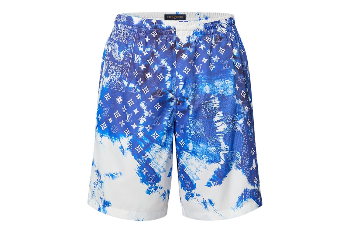 Pre-owned Louis Vuitton Bandana Board Swim Shorts Blue/white