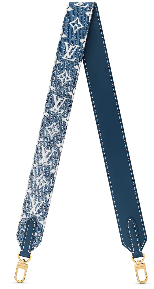 Louis Vuitton Bandouliere Strap Denim Jacquard Navy Blue in Denim/Calfskin  Leather with Gold-tone - US