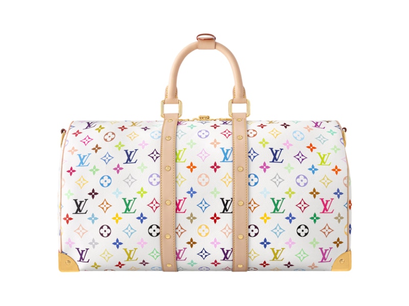 Louis Vuitton X Takashi Murakami Keepall Bandouliere 45 White Multicolored