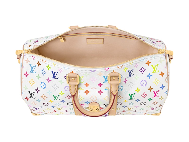 Louis Vuitton X Takashi Murakami Keepall Bandouliere 45 White Multicolored