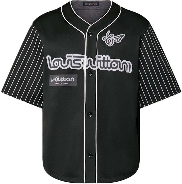 Louis Vuitton White Logo Detail Cotton Baseball Shirt S Louis
