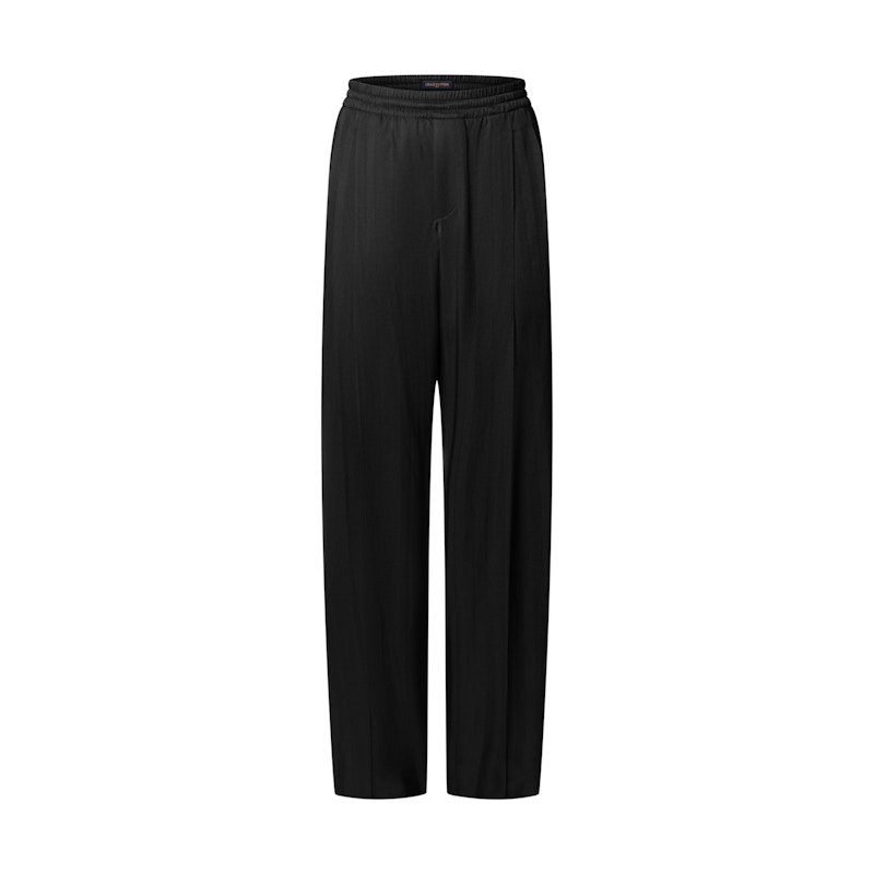 Pre-owned Louis Vuitton Men's Beadembellished Silk Pajama Pants In Black