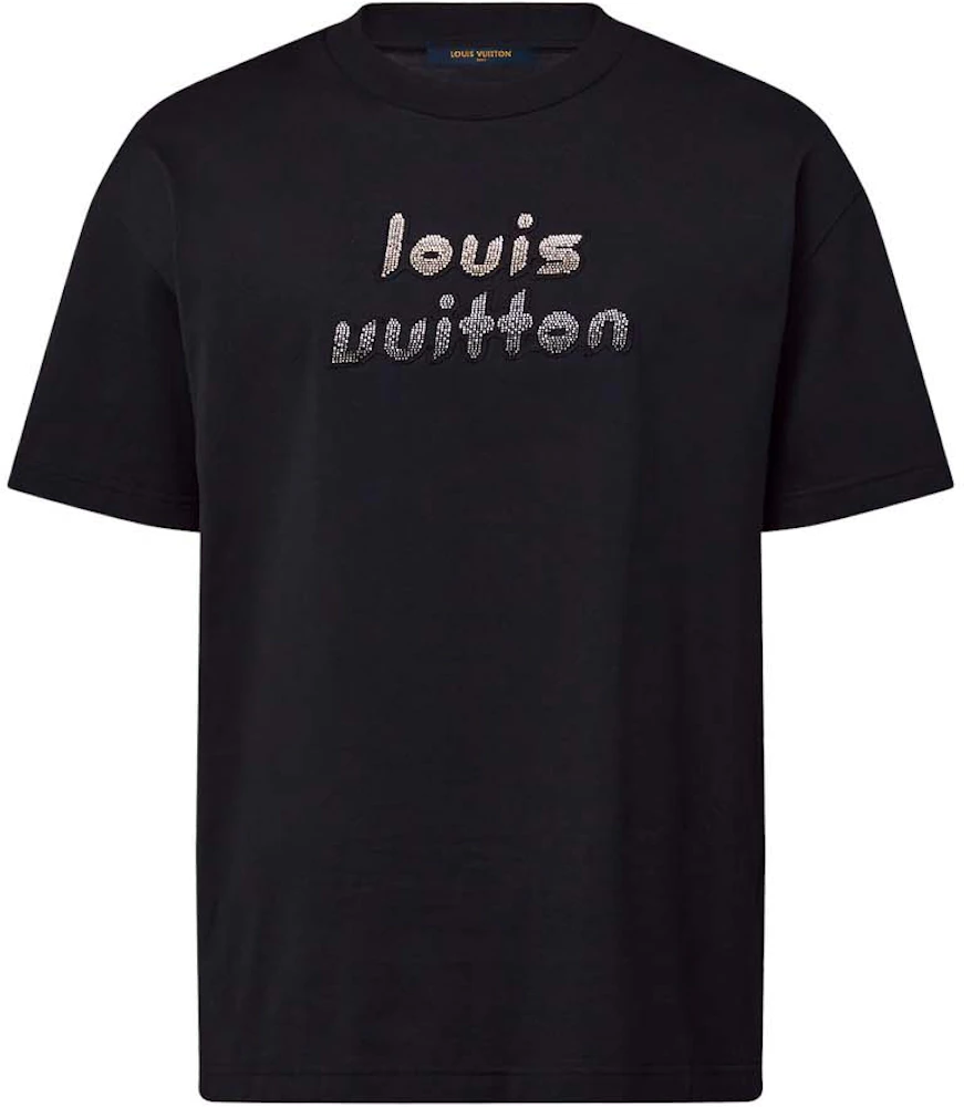 Louis Vuitton Embroidered Beads Cotton T-Shirt Milk White. Size M0