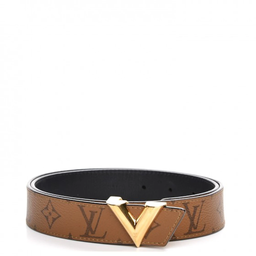 Louis Vuitton Belt Essential V Monogram Reverse Light Brown in Coated  Canvas with Gold-Tone - GB