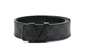 Cinturón con iniciales Louis Vuitton en negro/gris grafito