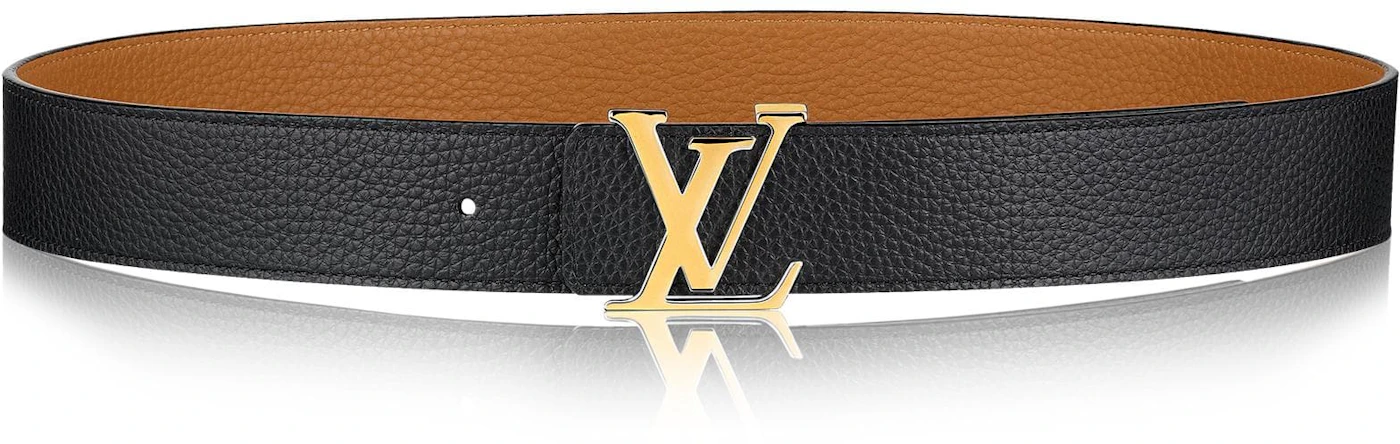 Louis Vuitton Belt Initiales Reversible 40MM Black in Taurillon leather  with Gold-tone - GB
