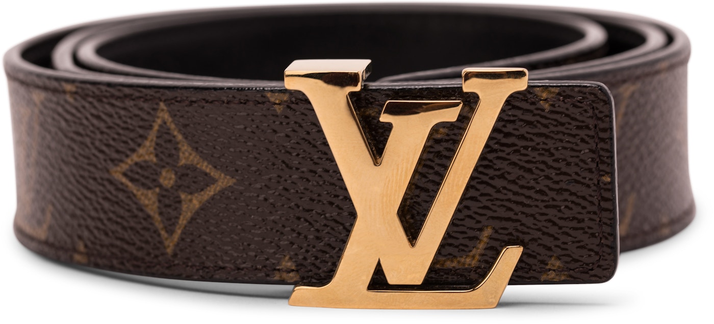 Yoghurt repulsion Profit Louis Vuitton Belt Initiales Reversible Monogram 1W Noir Black/Brown in  Coated/Calfskin with Gold-Tone