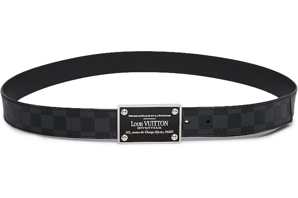 Louis Vuitton Pont Neuf Belt Damier Graphite 35 MM Black Grey for Men