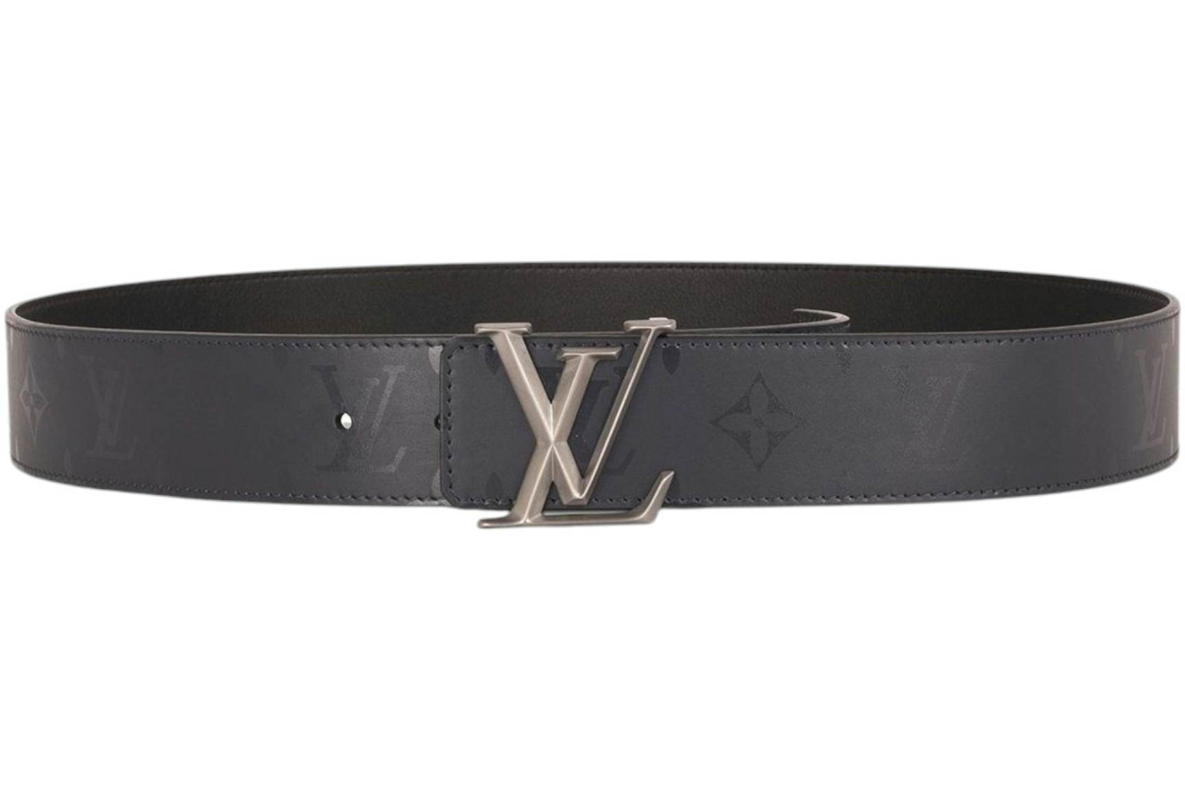 Louis Vuitton Belt LV Initiales 40mm Reversible Black/Navy in Canvas - US