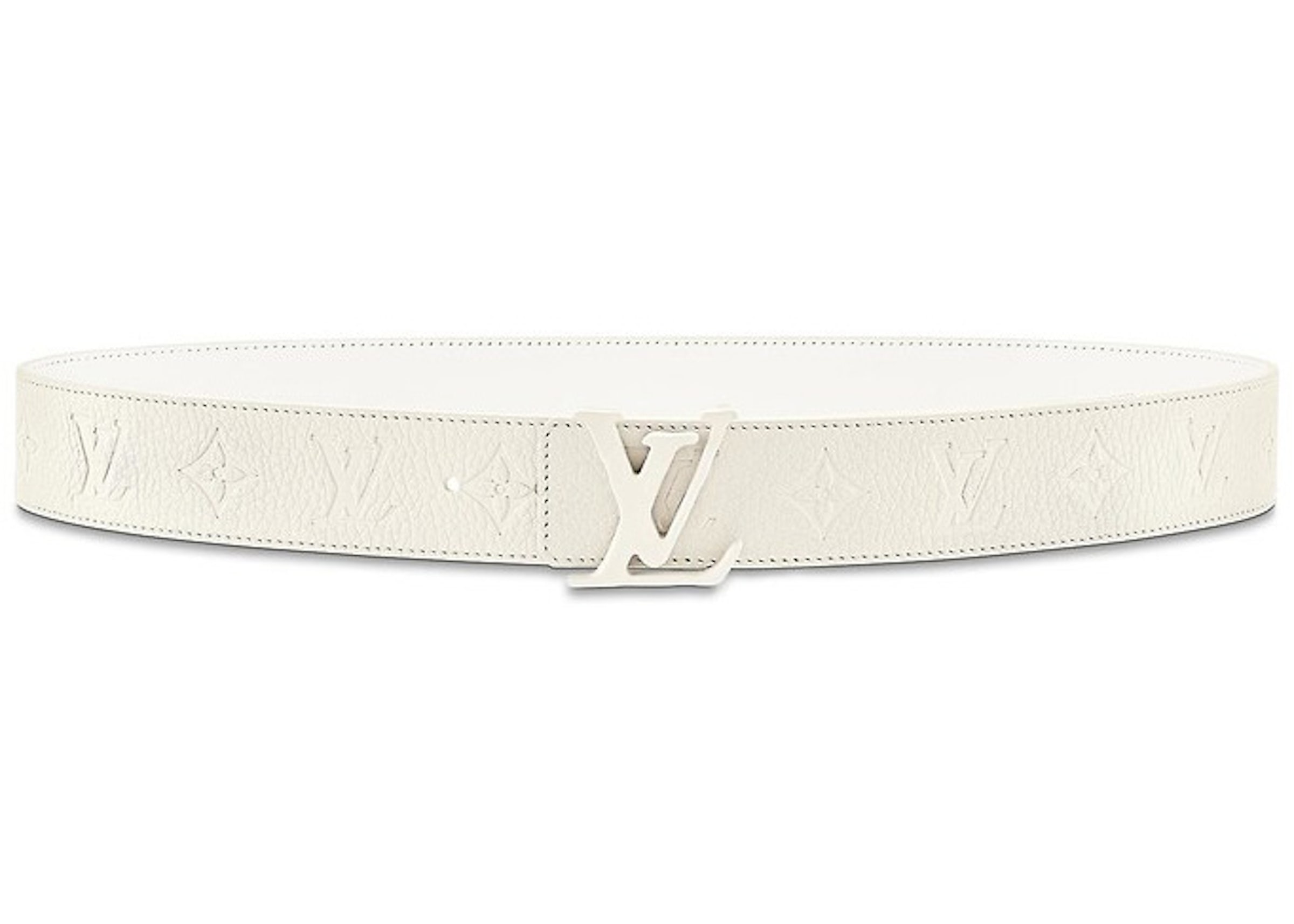 all white lv belt