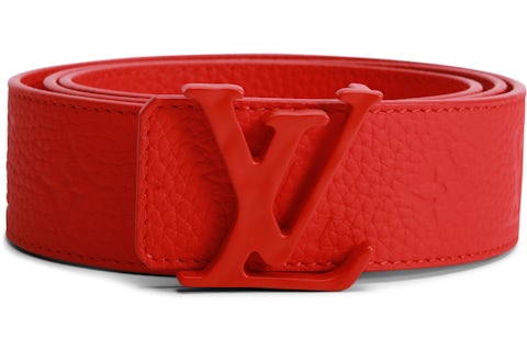 Louis Vuitton Initials Shape Belt Monogram 40MM Red in Taurillon