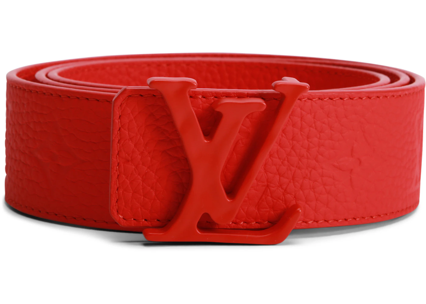 Louis Vuitton Initials Shape Belt Monogram 40MM Red in Taurillon