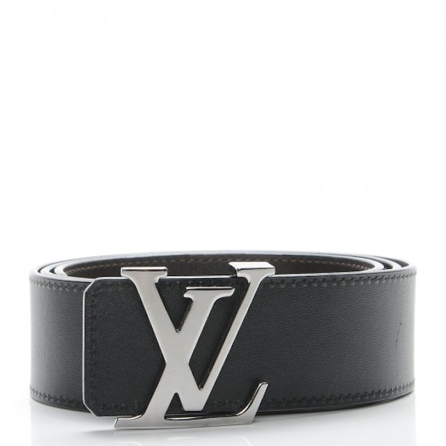Louis Vuitton Belt Initiales Reversible Dark Brown/Black in Calfskin with  Silver-Tone - US