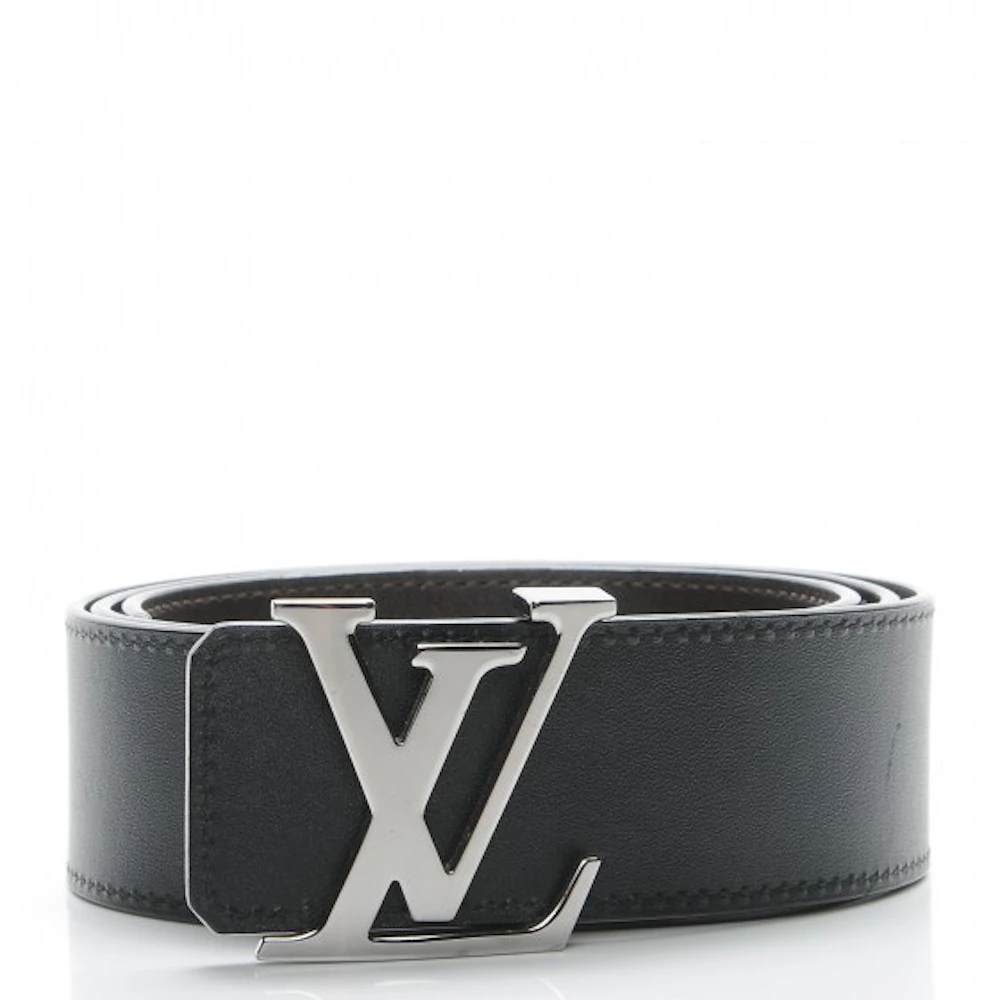 Louis Vuitton Belt Initiales Reversible Dark Brown/Black in Calfskin ...
