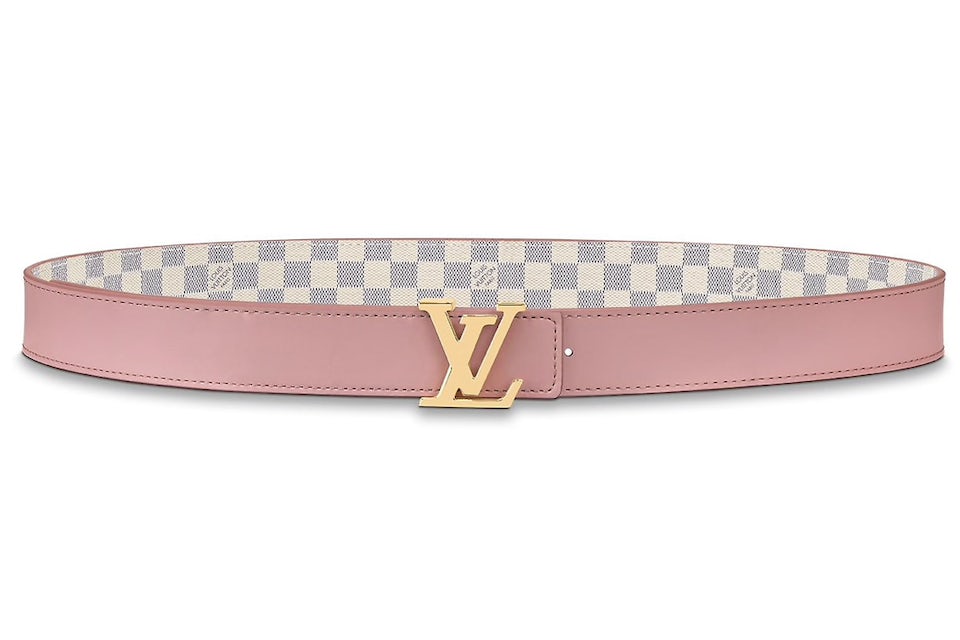 Louis Vuitton Belt LV Initiales Reversible Damier Azur 30MM Pink