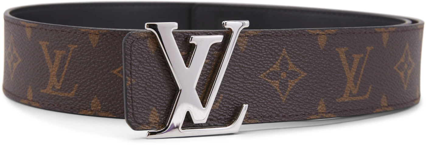 Louis Vuitton Belt LV Initiales Reversible 1.5 Width Monogram Noir Black/ Brown in Coated Canvas/Calfskin with Silver-tone - GB