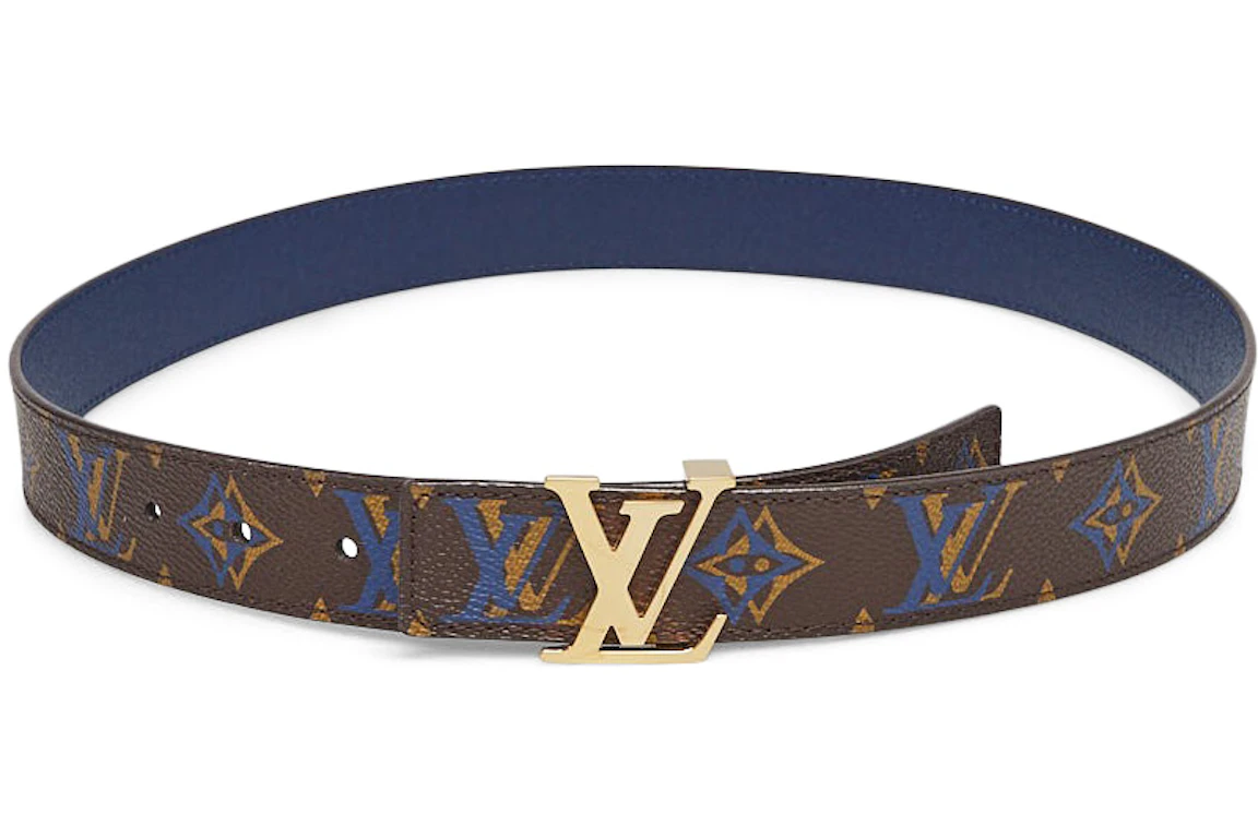 Louis Vuitton Belt LV Initiales Reversible Monogram Rainbow Brown/Blue