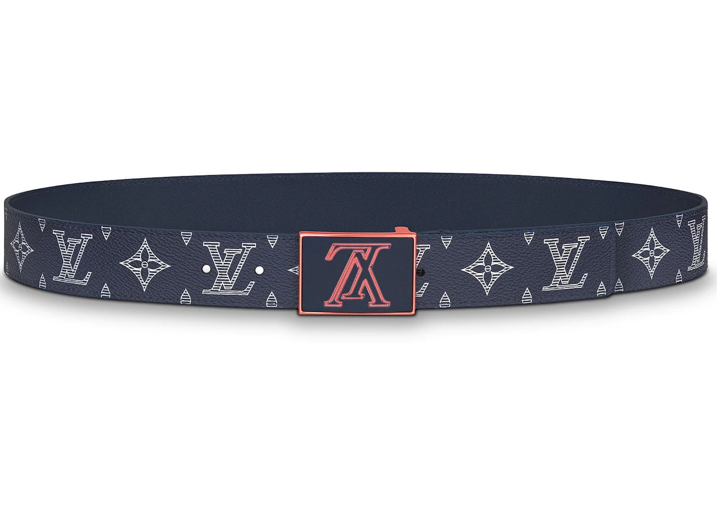 Louis Vuitton Belt Metropole Monogram Upside Down Ink Navy in  Canvas/Leather with Brass - US