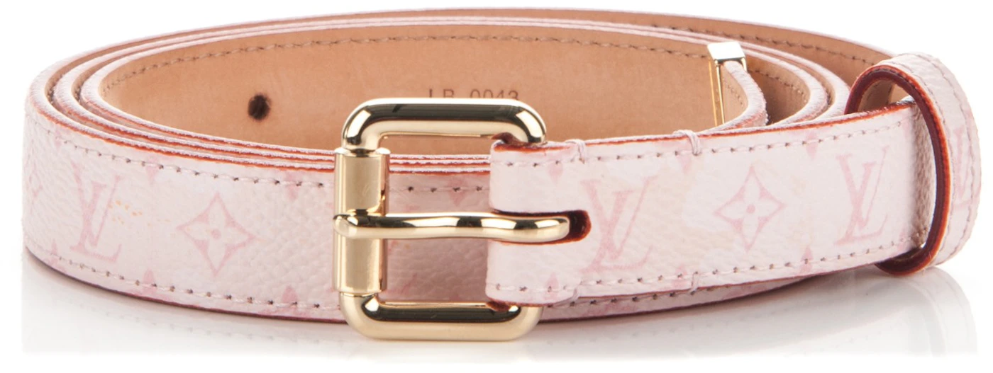 Louis Vuitton Belt Monogram Pink in Canvas with Gold-tone - GB