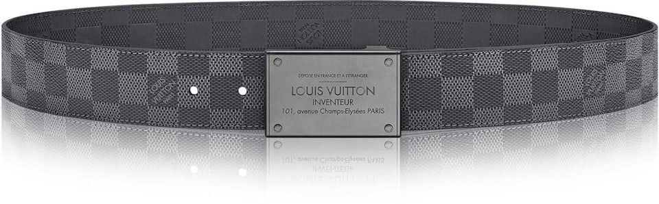 Louis Vuitton Belt Neo Inventeur Reversible Damier Graphite Ruthenium  Buckle 40mm Black/Grey in Canvas/Leather with Ruthenium - US