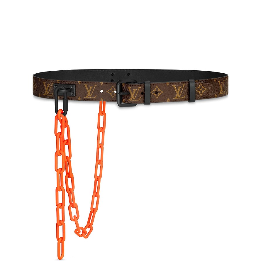 Louis Vuitton Signature Belt Monogram Chains 35MM Brown/Orange in ...