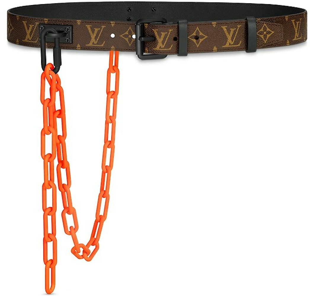 Louis Vuitton Signature Belt Monogram Chains 35MM Brown/Orange in Canvas/Leather with