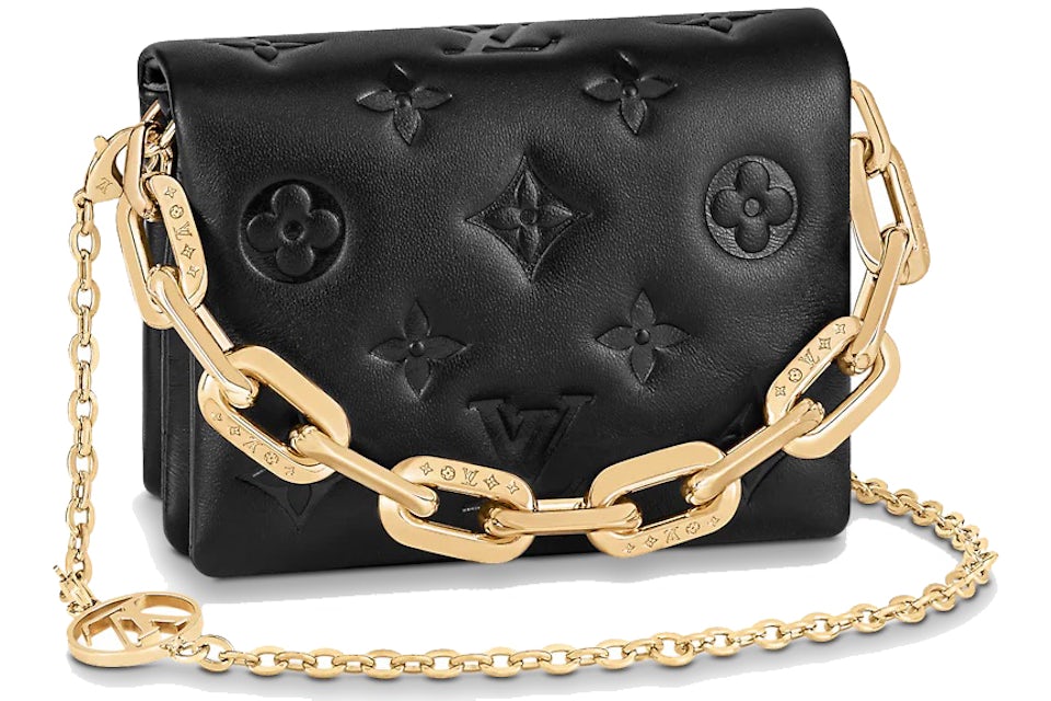 black leather embossed louis vuitton