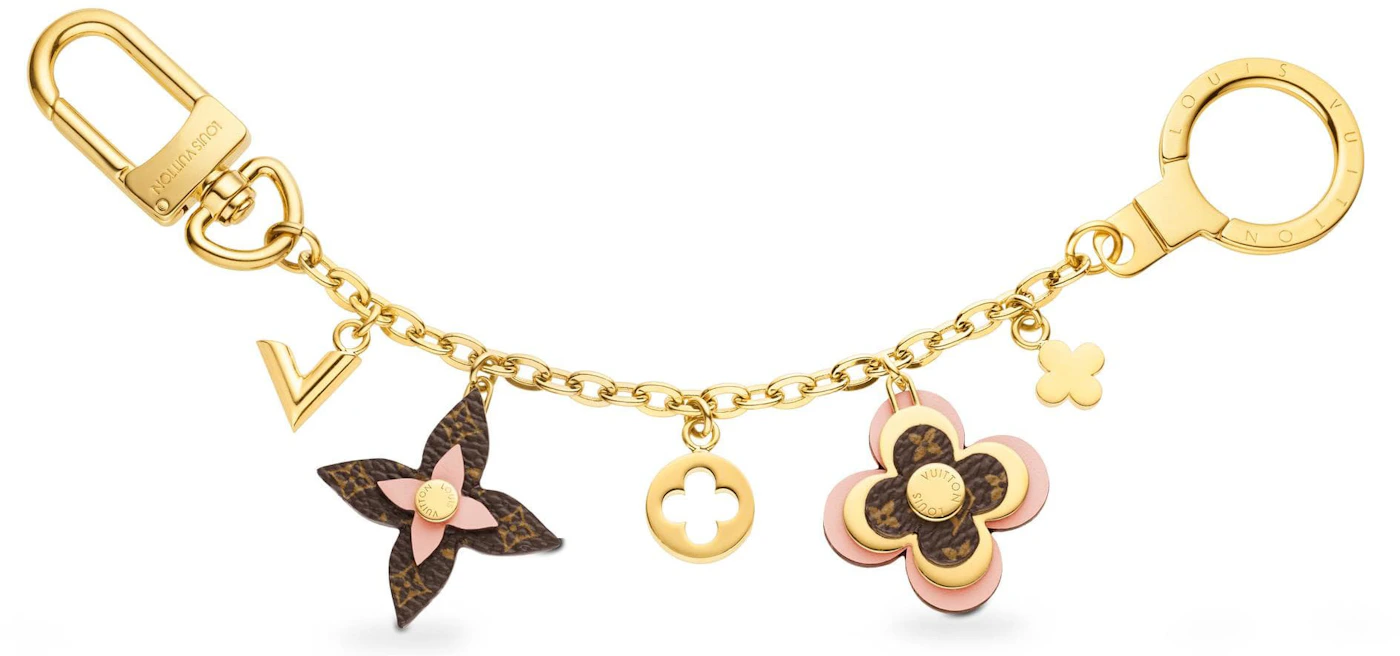 Louis Vuitton Blooming Flowers Chain Bag Charm and Key Holder Pink in  Brass/Leather/Coated Canvas with Gold-tone - GB