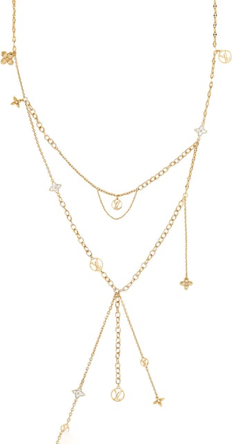 blooming strass necklace gold
