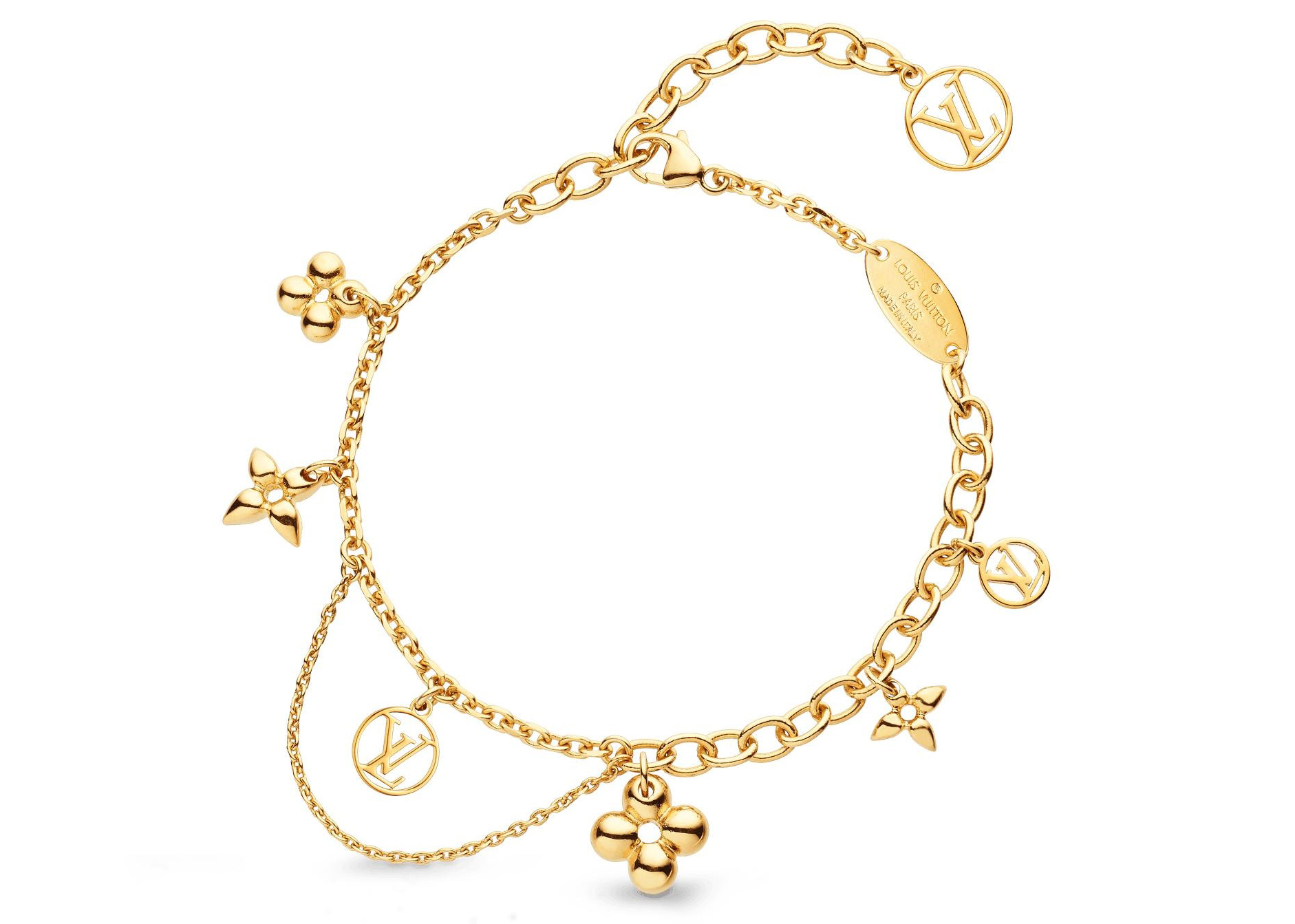 Louis Vuitton Blooming Supple Gold Tone Charm Bracelet Louis Vuitton | TLC