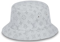 LOUIS VUITTON Nylon Monogram Reversible Bob Bucket Hat M Black White  1036074