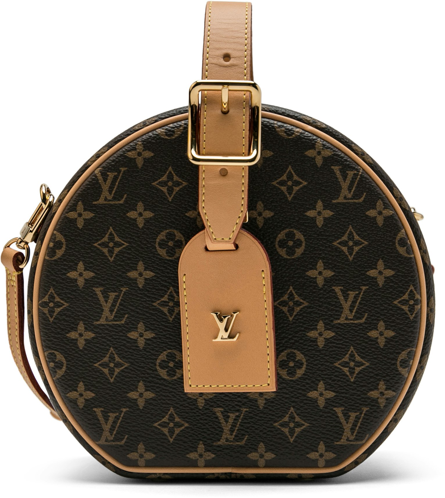 Vuitton Petite Boite Chapeau Monogram Brown in Coated with Gold-tone -