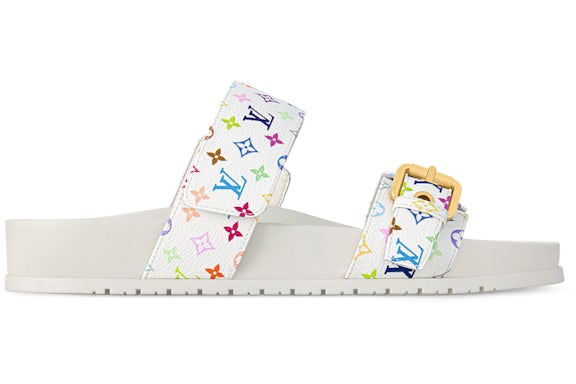 Louis Vuitton Bom Dia Flat Comfort Mule Takashi Murakami White (Women's)