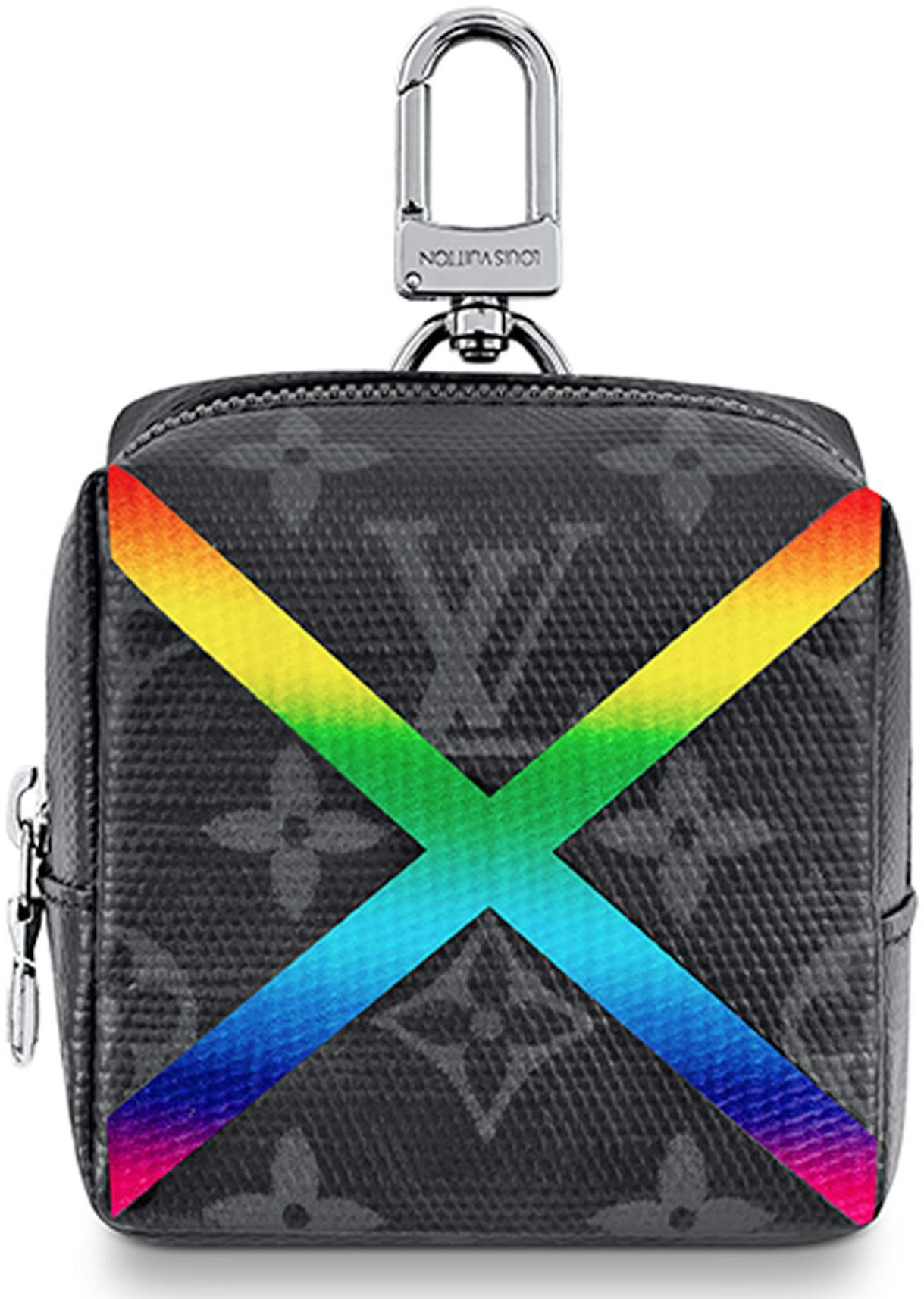 Louis Vuitton Box Pouch Bag Charm Monogram Eclipse Rainbow in Canvas with  Silver-tone - US
