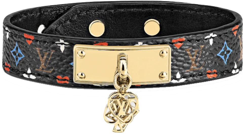 Louis Vuitton LV Iconic Bracelet Black in Canvas with Gold-tone - GB