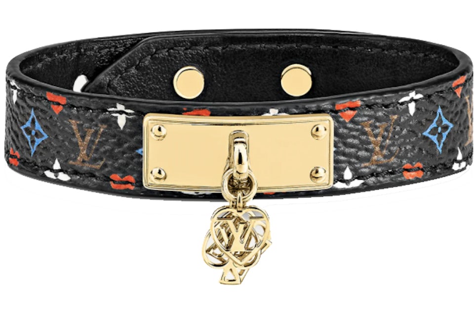 Louis Vuitton Bracelet Game On Black in Coated Canvas with Gold-tone - US
