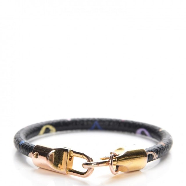 Louis Vuitton Monogram Beads Bracelet - Black, Brass Bangle