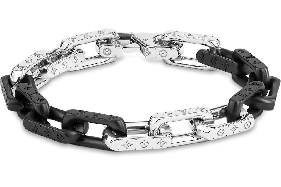 Louis Vuitton Bracelet Monogram Chain Silver-Tone/Black