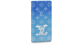 Louis Vuitton Brazza Wallet (16 Card Slot) Clouds Monogram Blue