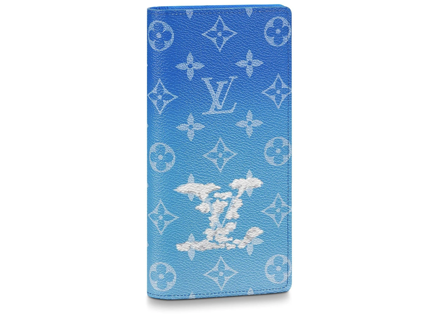 Louis Vuitton Brazza Wallet (16 Card Slot) Clouds Monogram Blue in