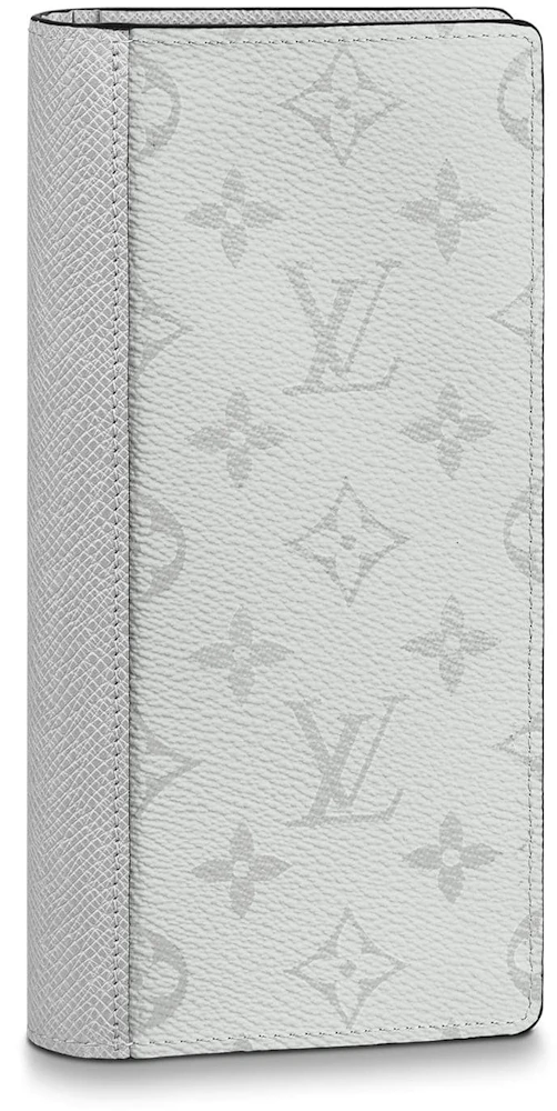 Louis Vuitton Brazza Wallet Monogram Antarctica Taiga White in Taiga  Leather/Coated Canvas with Silver-tone - GB