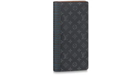 Louis Vuitton Brazza Wallet Monogram Eclipse (16 Card Slot) Patchwork Black/Blue