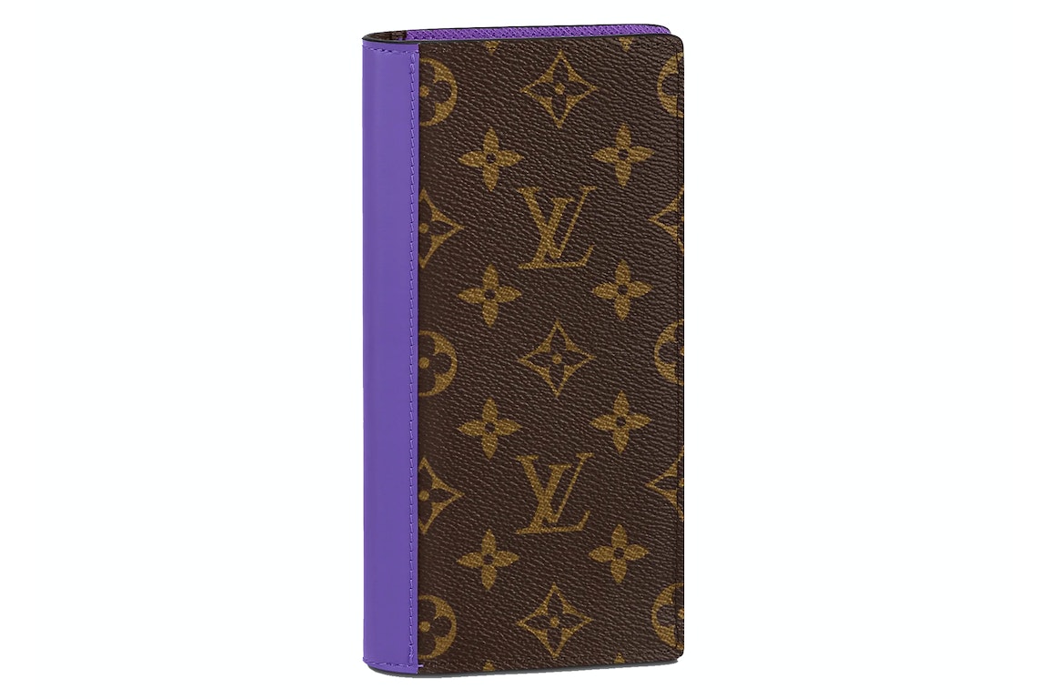 Pre-owned Louis Vuitton Brazza Wallet Monogram Macassar Brown/purple