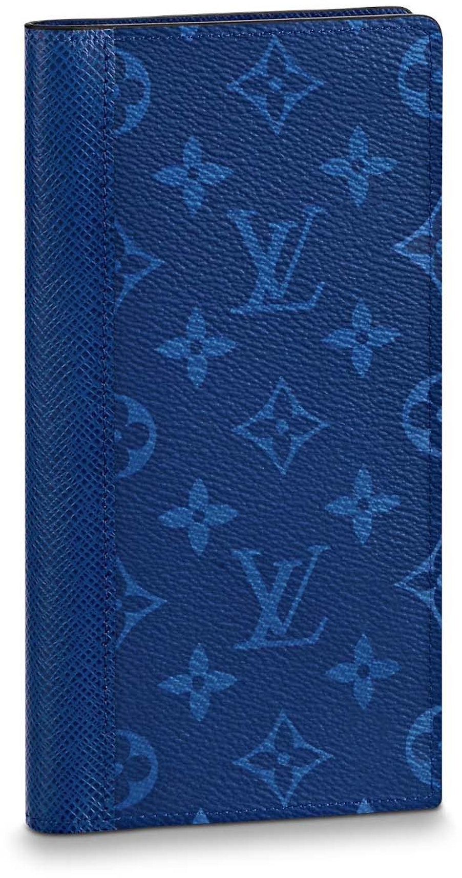 Louis Vuitton Brazza Wallet Navy Blue in Monogram Coated Canvas/Taiga  Cowhide Leather - MX
