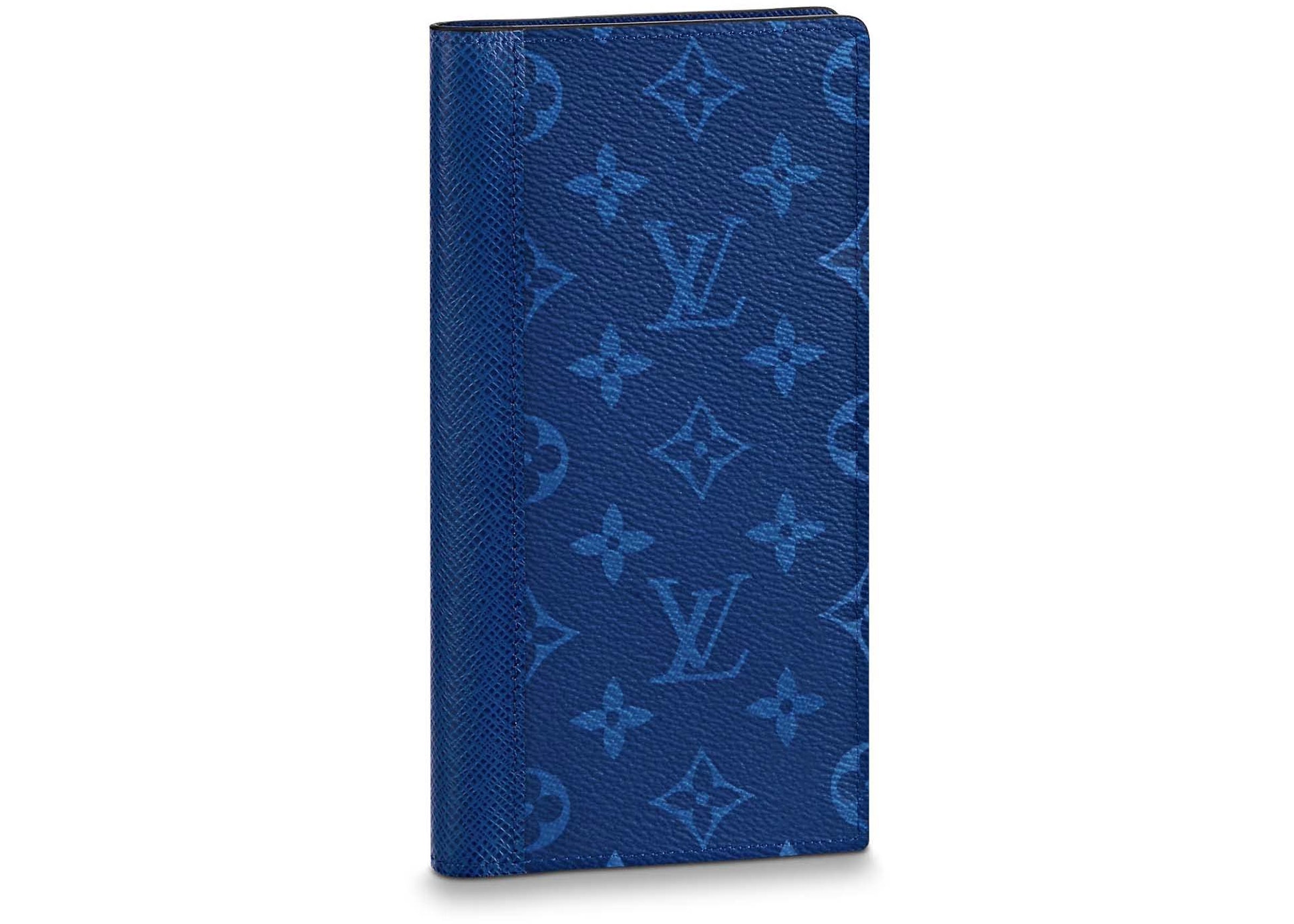 Louis Vuitton Brazza Wallet Navy Blue in Monogram Coated Canvas
