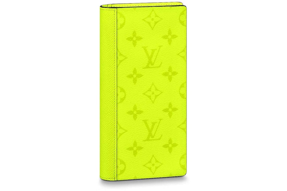 Louis Vuitton Brazza Wallet Neon Yellow in Monogram Coated Canvas/Taiga  Cowhide Leather - US