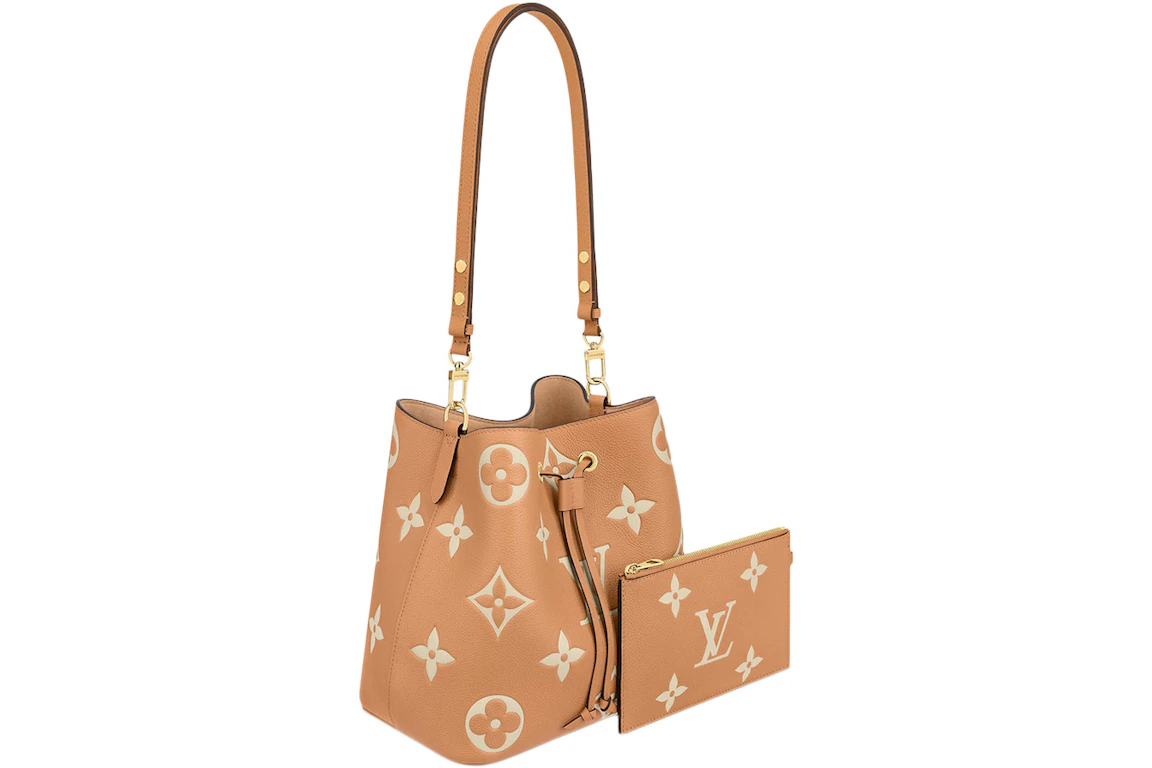 Louis Vuitton Noe Noe Bucket Bag MM Bicolour Monogram Empreinte Arizona Beige/Cream