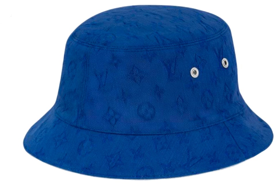 Louis Vuitton Bucket Hat Monogram Blue in Cotton - US