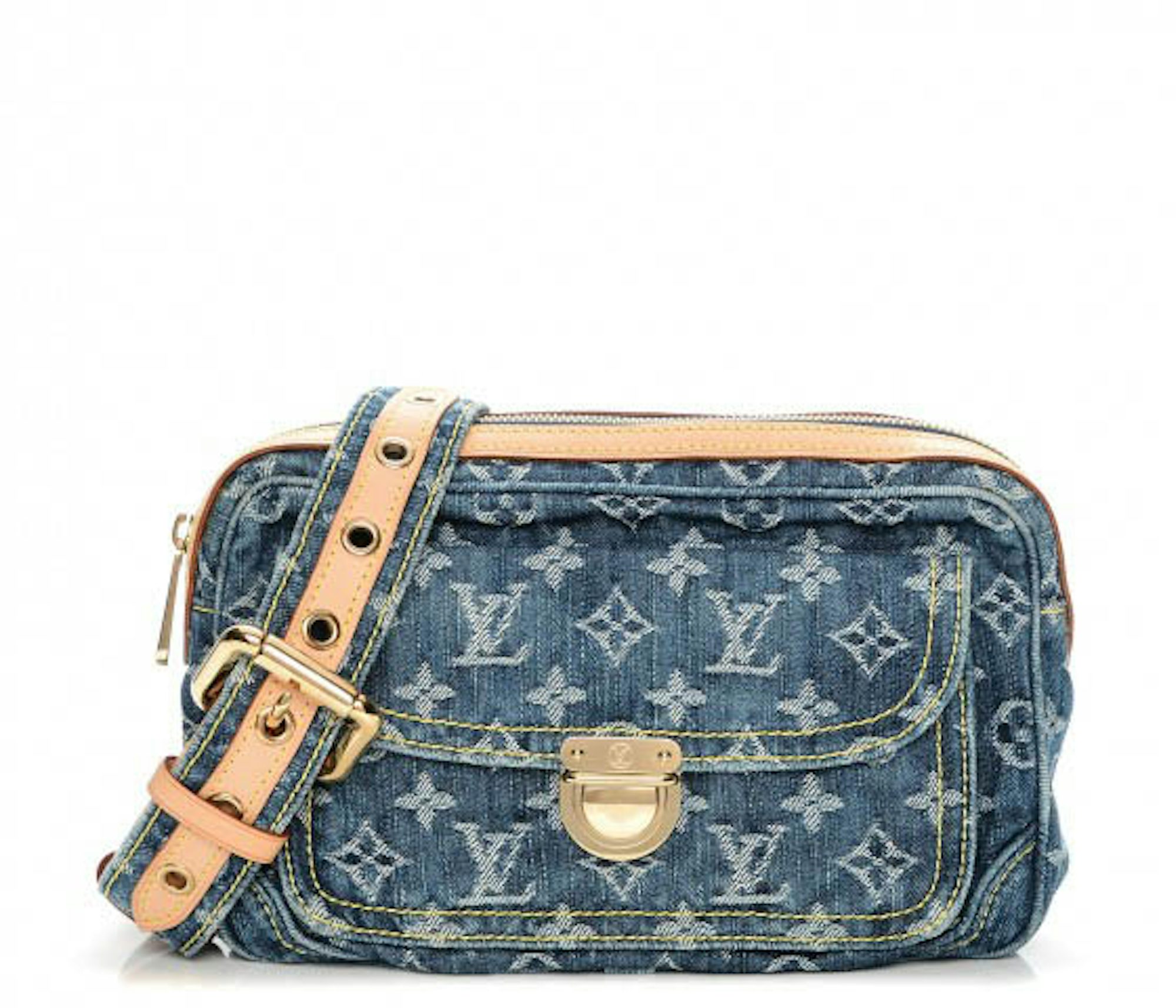 Louis Vuitton Denim Bum Bag Outdoor Body Bag M44741 Monogram Authentic