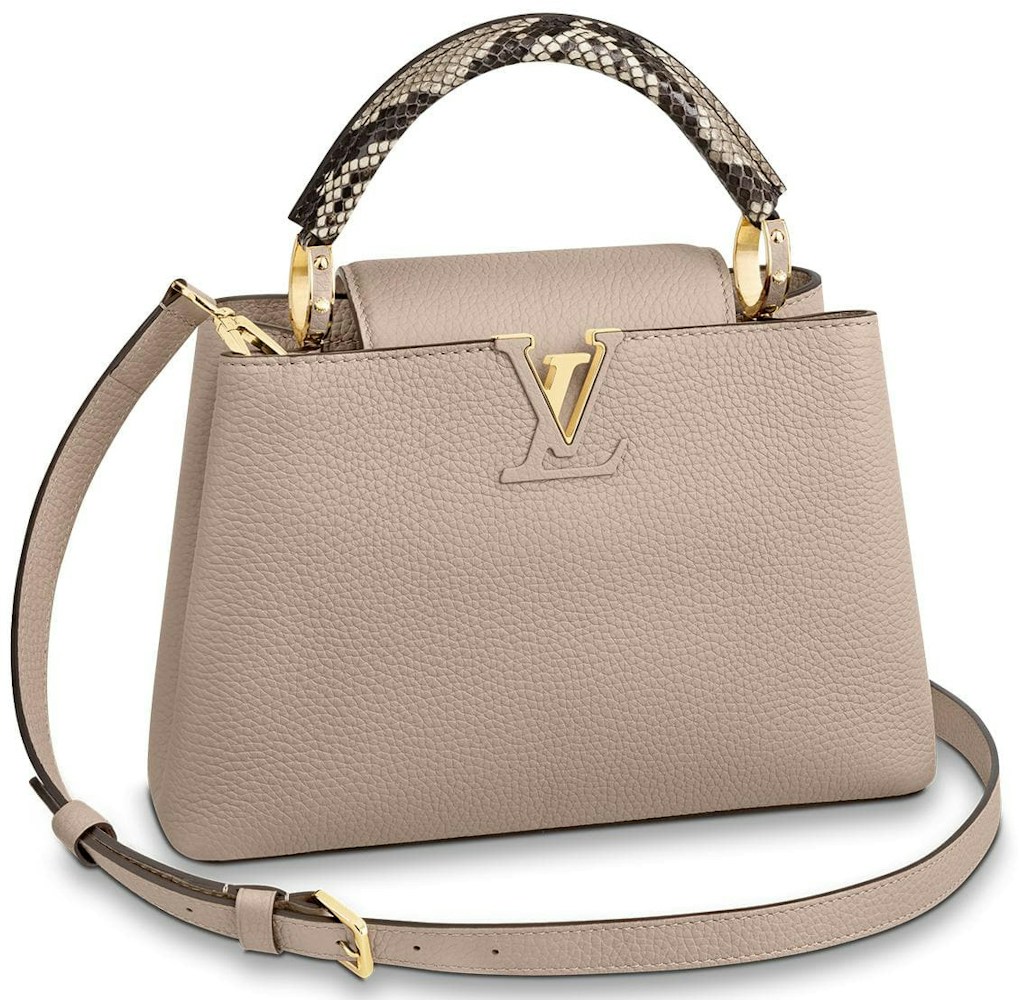 Louis Vuitton Capucines BB Galet in Taruillon Leather/Python Leather with Silver-tone